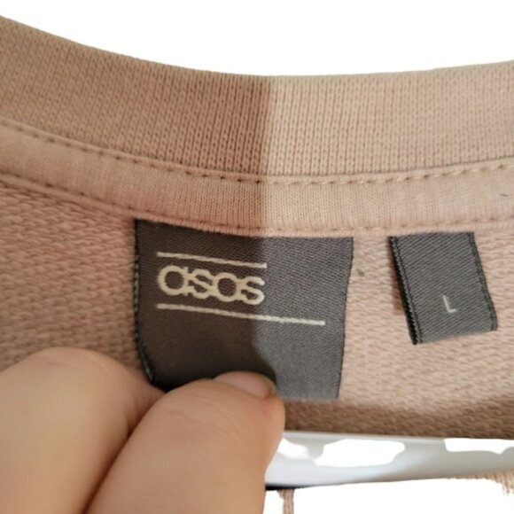 Asos beige pink sweatshirt NWOT - Picture 3 of 6
